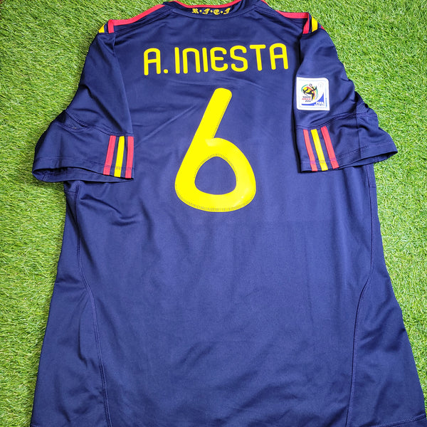 Iniesta Spain 2010 WORLD CUP FINAL Soccer Away Jersey Shirt XL SKU# P47896