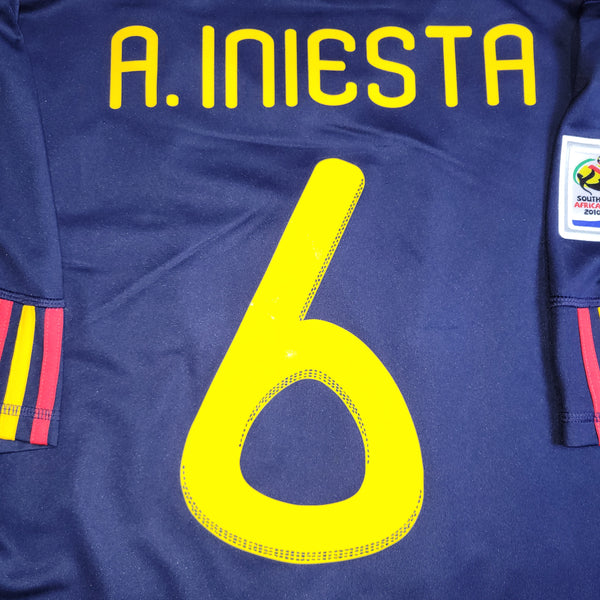 Iniesta Spain 2010 WORLD CUP FINAL Soccer Away Jersey Shirt XL SKU# P47896