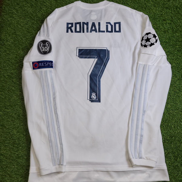 Cristiano Ronaldo Real Madrid 2015 2016 Long Sleeve UEFA FINAL Soccer Jersey Shirt M SKU# S12653