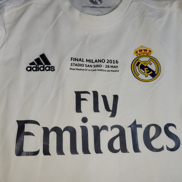 Cristiano Ronaldo Real Madrid 2015 2016 Long Sleeve UEFA FINAL Soccer Jersey Shirt M SKU# S12653