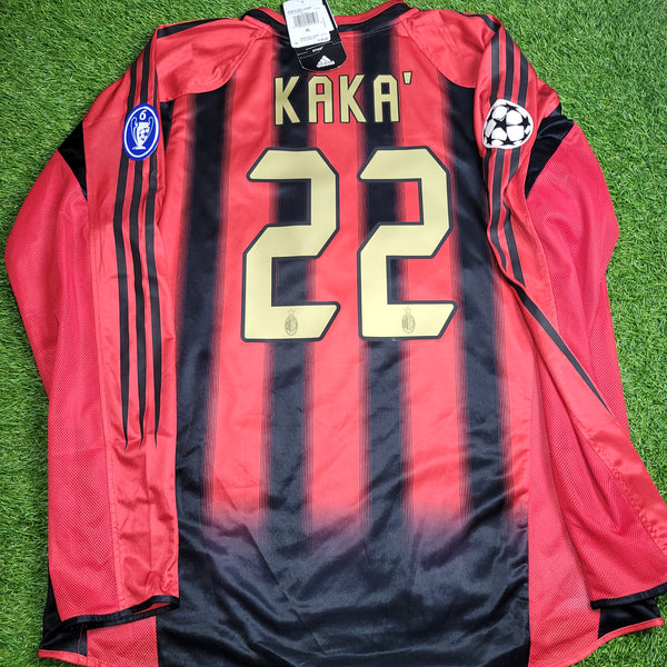 Kaka AC Milan 2004 2005 UEFA Long Sleeve Home Soccer Jersey Shirt BNWT XL SKU# 302712