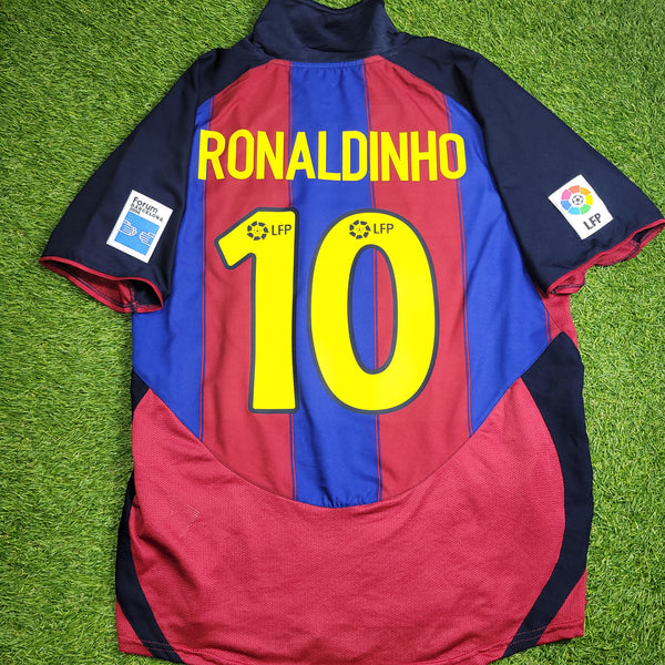 Ronaldinho Barcelona 2003 2004 DEBUT SEASON Home Soccer Jersey Shirt M SKU# 112586