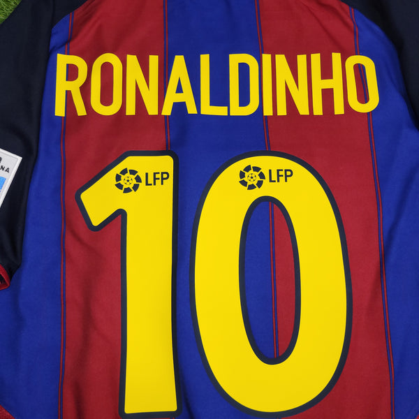 Ronaldinho Barcelona 2003 2004 DEBUT SEASON Home Soccer Jersey Shirt M SKU# 112586