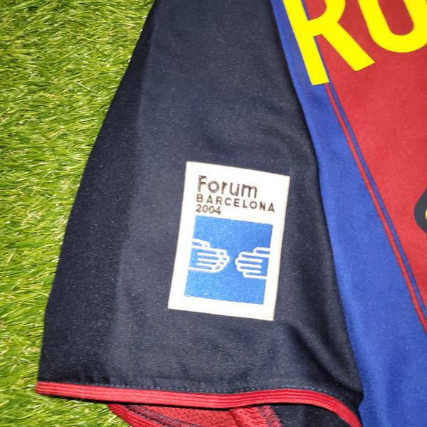 Ronaldinho Barcelona 2003 2004 DEBUT SEASON Home Soccer Jersey Shirt M SKU# 112586