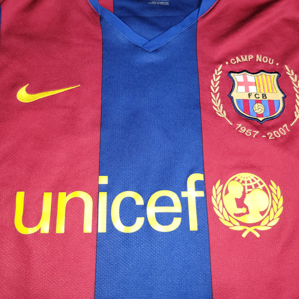 Ronaldinho Barcelona Anniversary 2007 2008 Soccer Jersey Shirt L SKU# 237741-655