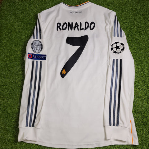 Cristiano Ronaldo Real Madrid UEFA FINAL 2013 2014 Long Sleeve Soccer Jersey Shirt L SKU# G81098