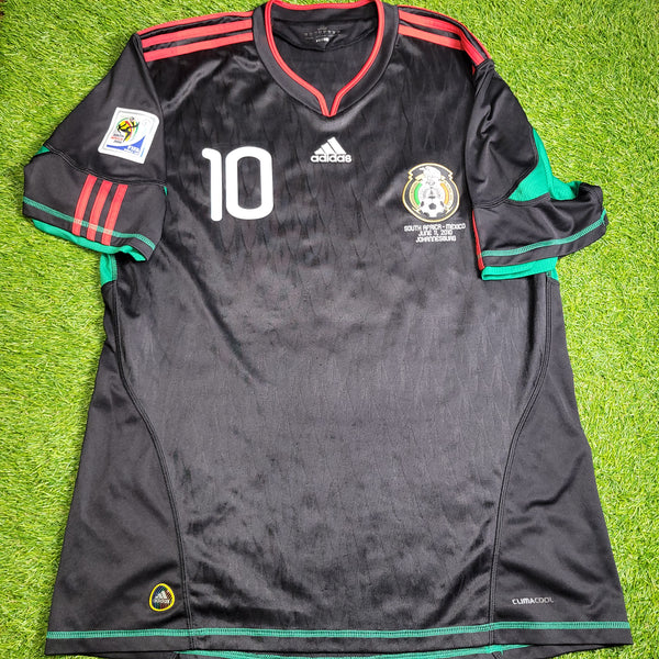 Blanco Mexico 2010 WORLD CUP Away Black Soccer Jersey Shirt XL SKU# P41397