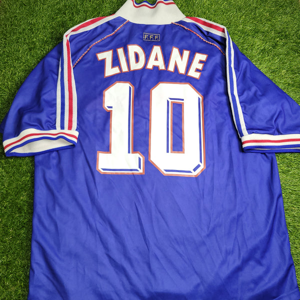 Zidane France 1998 WORLD CUP FINAL Home Soccer Jersey Shirt XL