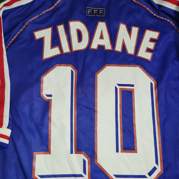 Zidane France 1998 WORLD CUP FINAL Home Soccer Jersey Shirt XL