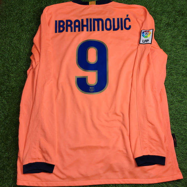 Ibrahimovic Barcelona DEBUT SEASON 2009 2010 Long Sleeve Away Soccer Jersey Shirt XL SKU# 355021-870