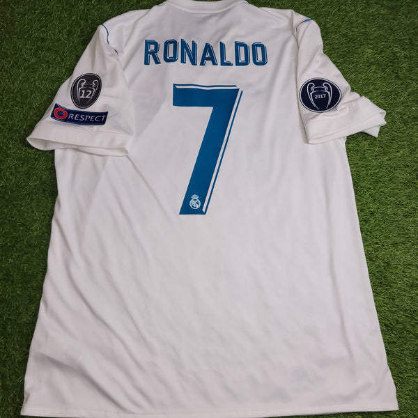 Cristiano Ronaldo Real Madrid 2017 2018 LAST GAME UEFA FINAL Soccer Jersey Shirt L SKU#  B31106