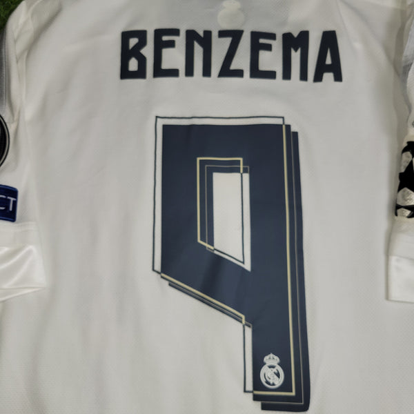 Benzema Real Madrid 2015 2016 UEFA ADIZERO PLAYER ISSUE Soccer Jersey Shirt L SKU# S12654