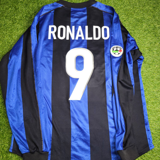 Ronaldo Inter Milan 1999 2000 Nike Long Sleeve Soccer Jersey Shirt L