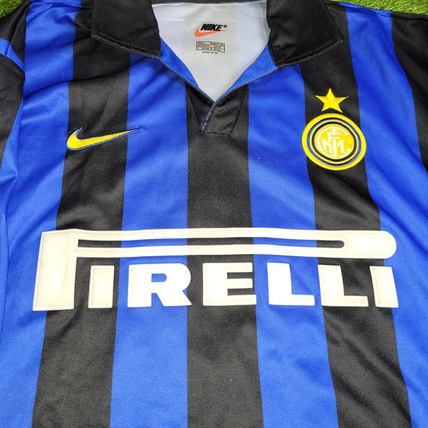 Ronaldo Inter Milan Nike 1998 1999 UEFA Soccer Jersey Shirt L