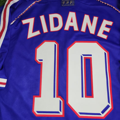 Zidane France 1998 WORLD CUP FINAL Home Soccer Jersey Shirt XL