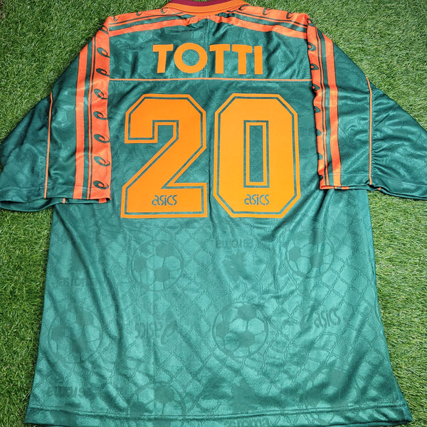 Totti As Roma Asics 1995 1996 Third Soccer Jersey Maglia Shirt XL