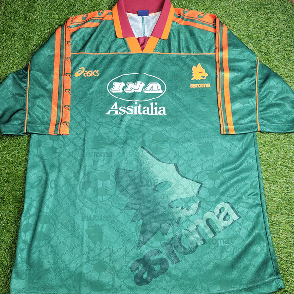 Totti As Roma Asics 1995 1996 Third Soccer Jersey Maglia Shirt XL