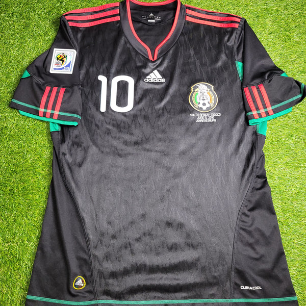 Blanco Mexico 2010 WORLD CUP Away Black Soccer Jersey Shirt L SKU# P41397