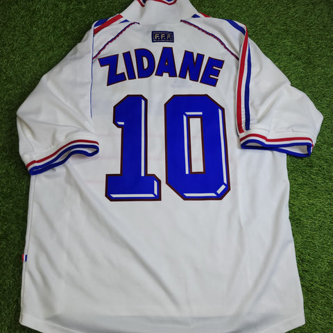 Zidane France 1998 WORLD CUP Away Soccer Jersey L