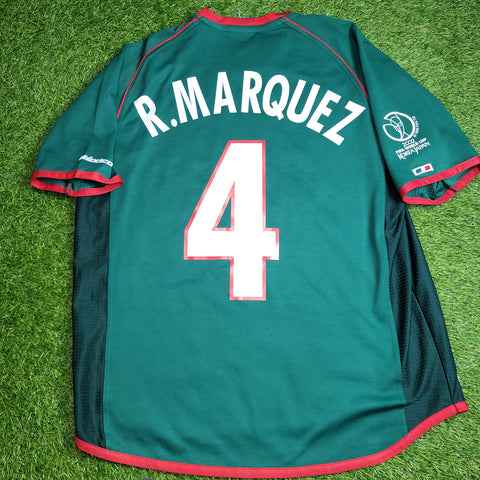 Marquez Mexico Atletica 2002 WORLD CUP Soccer Home Jersey Shirt L