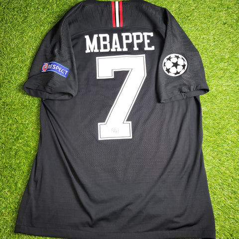 Mbappe Psg Paris Saint Germain 2018 2019 JORDAN VAPORKNIT PLAYER ISSUE Black Soccer Jersey SKU# 918923-012 L