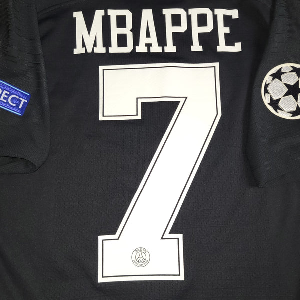 Mbappe Psg Paris Saint Germain 2018 2019 JORDAN VAPORKNIT PLAYER ISSUE Black Soccer Jersey SKU# 918923-012 L
