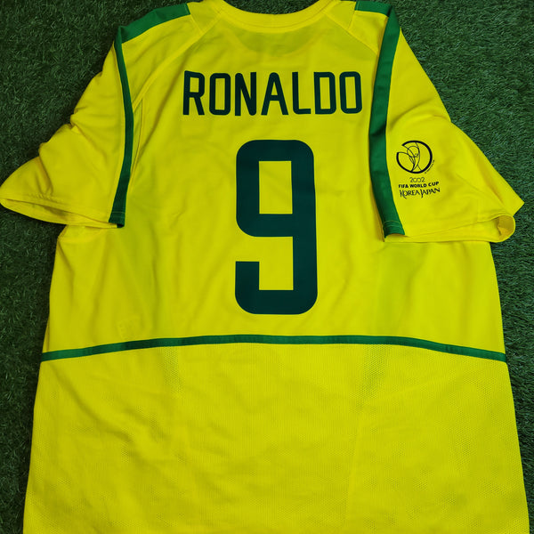 Ronaldo Brazil 2002 WORLD CUP Soccer Home Jersey Shirt L