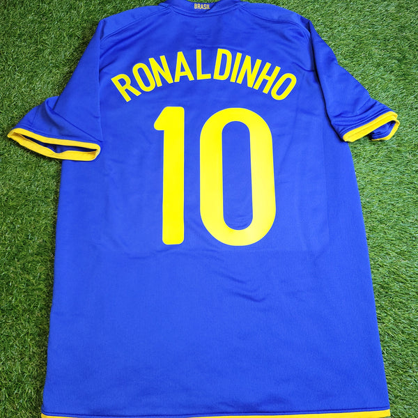 Ronaldinho Brazil 2008 Away Soccer Jersey Shirt M SKU# 258950-493