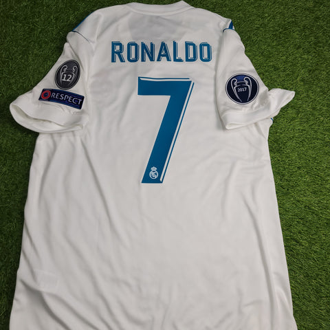 Cristiano Ronaldo Real Madrid 2017 2018 LAST GAME UEFA FINAL Soccer Jersey Shirt L SKU# B31106