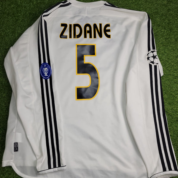 Zidane Real Madrid 2003 2004 UEFA Long Sleeve Soccer Jersey Shirt XL SKU# 913869 ASR001