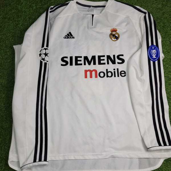 Zidane Real Madrid 2003 2004 UEFA Long Sleeve Soccer Jersey Shirt XL SKU# 913869 ASR001