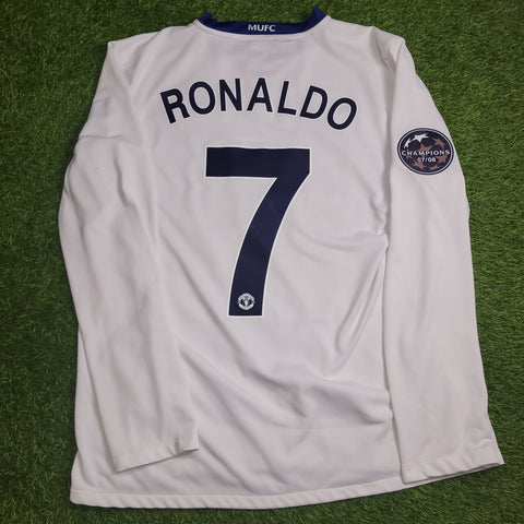 Cristiano Ronaldo Manchester United UEFA FINAL 2008 2009 Away Long Sleeve Soccer Jersey Shirt M SKU# 287613-105