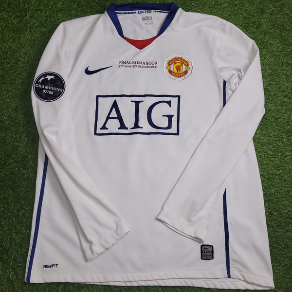 Cristiano Ronaldo Manchester United UEFA FINAL 2008 2009 Away Long Sleeve Soccer Jersey Shirt M SKU# 287613-105
