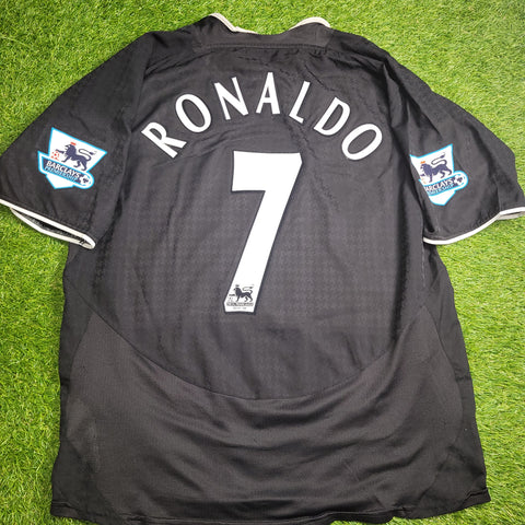 Cristiano Ronaldo Manchester United 2004 2005 Away STAND UP SPEAK UP Soccer Jersey Shirt L SKU# 112677