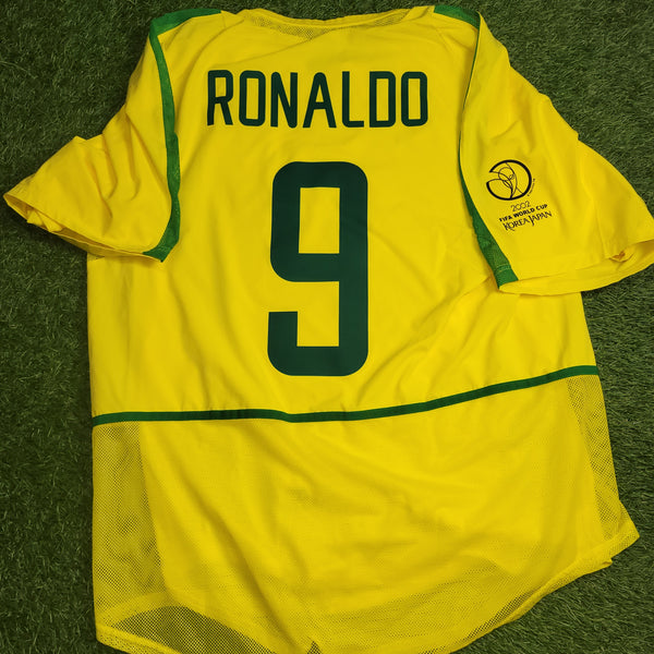 Ronaldo Brazil 2002 WORLD CUP PLAYER ISSUE Soccer Jersey Shirt L SKU# S20901MSP 182264