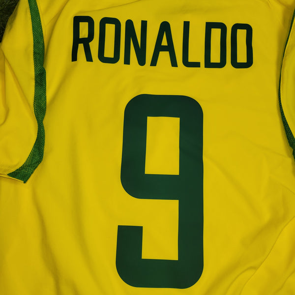 Ronaldo Brazil 2002 WORLD CUP PLAYER ISSUE Soccer Jersey Shirt L SKU# S20901MSP 182264