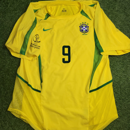Ronaldo Brazil 2002 WORLD CUP PLAYER ISSUE Soccer Jersey Shirt L SKU# S20901MSP 182264