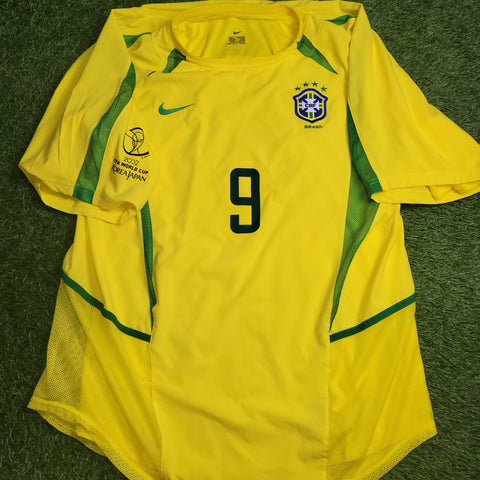 Ronaldo Brazil 2002 WORLD CUP PLAYER ISSUE Soccer Jersey Shirt L SKU# S20901MSP 182264