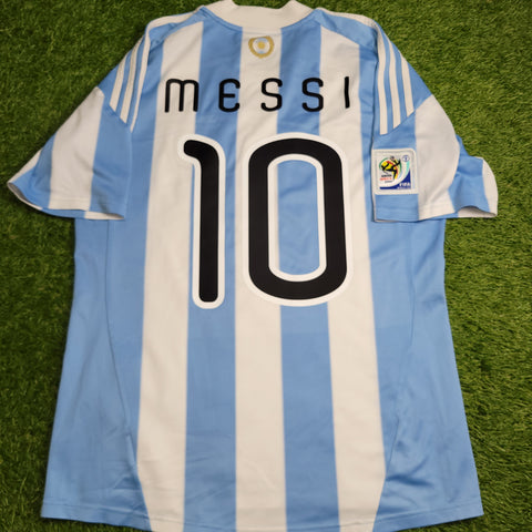 Messi Argentina 2010 WORLD CUP Home Soccer Jersey Shirt M SKU# P79919