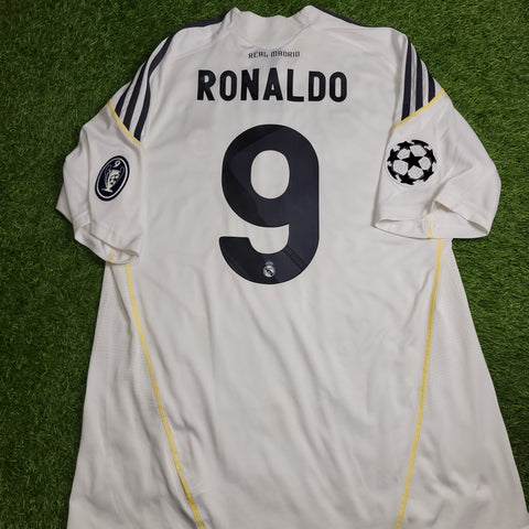 Cristiano Ronaldo Real Madrid 2009 2010 DEBUT SEASON UEFA Soccer Jersey Shirt L SKU# E84340