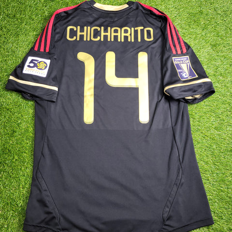Chicharito Mexico 2011 GOLD CUP FINAL Soccer Away Jersey Shirt L SKU# V31526