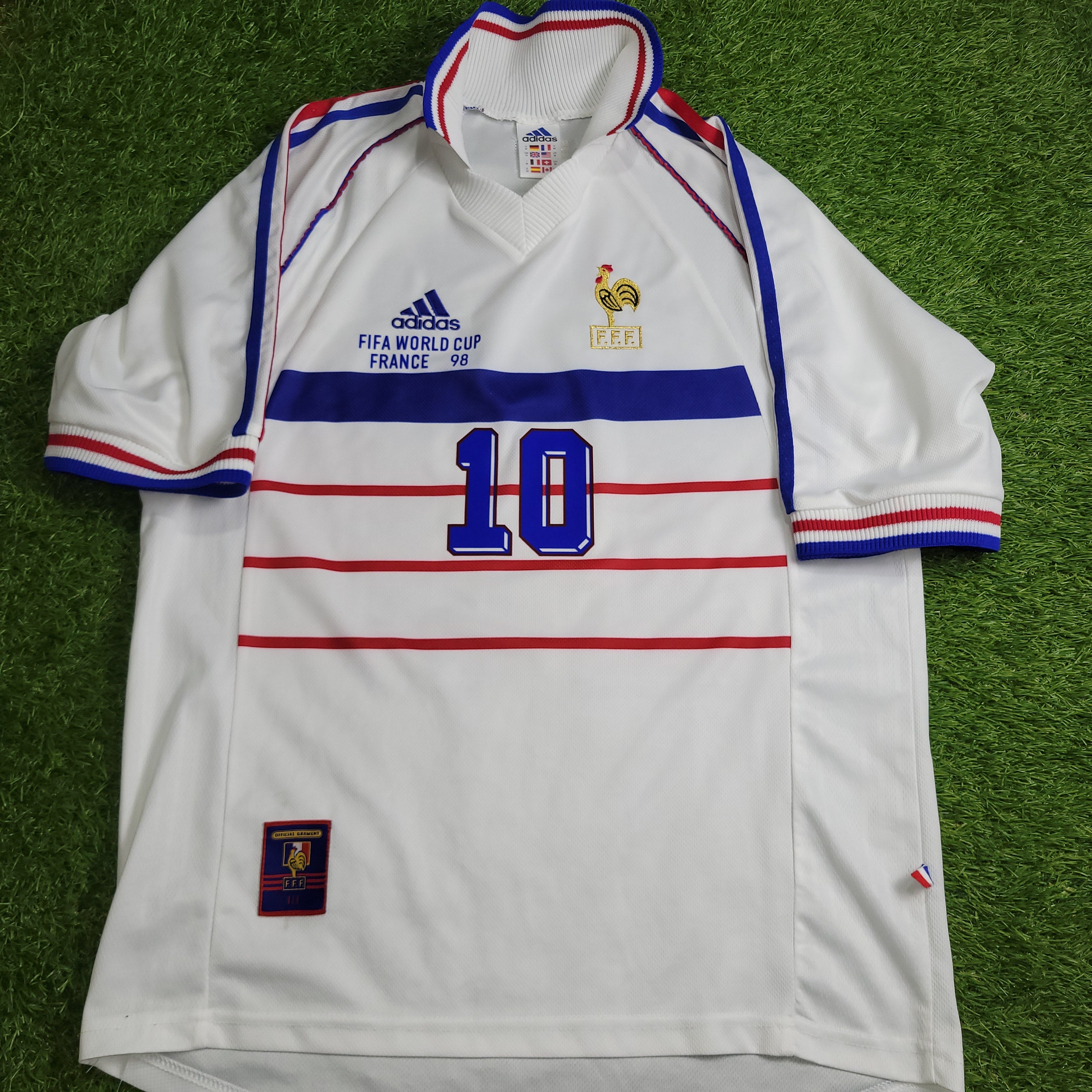 Zidane France 1998 WORLD CUP Away Soccer Jersey Shirt M