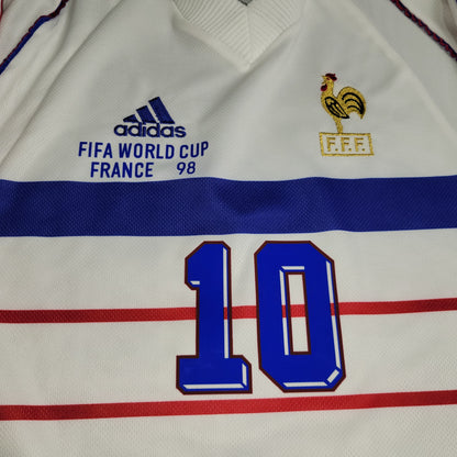 Zidane France 1998 WORLD CUP Away Soccer Jersey Shirt M