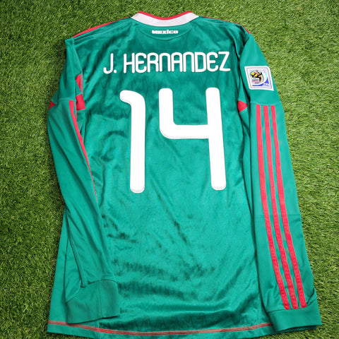 Chicharito Mexico 2010 WORLD CUP Home Long Sleeve Soccer Jersey Shirt M SKU# P41409