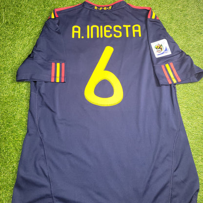 Iniesta Spain 2010 WORLD CUP FINAL Soccer Away Jersey Shirt XL SKU# P47896