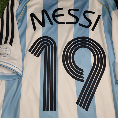 Messi Argentina 2006 WORLD CUP Home Soccer Jersey Shirt L SKU# 739802 AZB001