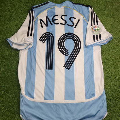 Messi Argentina 2006 WORLD CUP Home Soccer Jersey Shirt M SKU# 739802 AZB001
