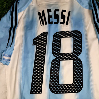 Messi Argentina 2004 2005 DEBUT Home Soccer Jersey Shirt L SKU# 645789