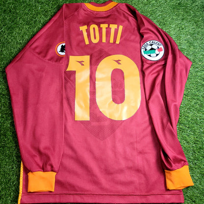 Totti As Roma Diadora 1997 1998 Long Sleeve Home KARDASHIAN Soccer Jersey Shirt M