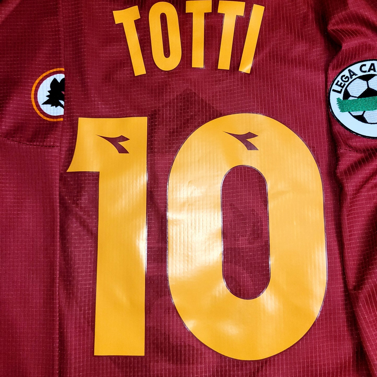 Totti As Roma Diadora 1997 1998 Long Sleeve Home KARDASHIAN Soccer Jersey Shirt M